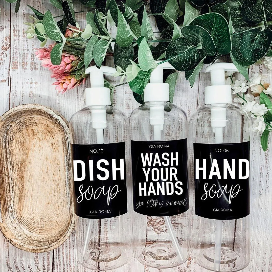 16oz Plastic Clear Dispenser | Black Label