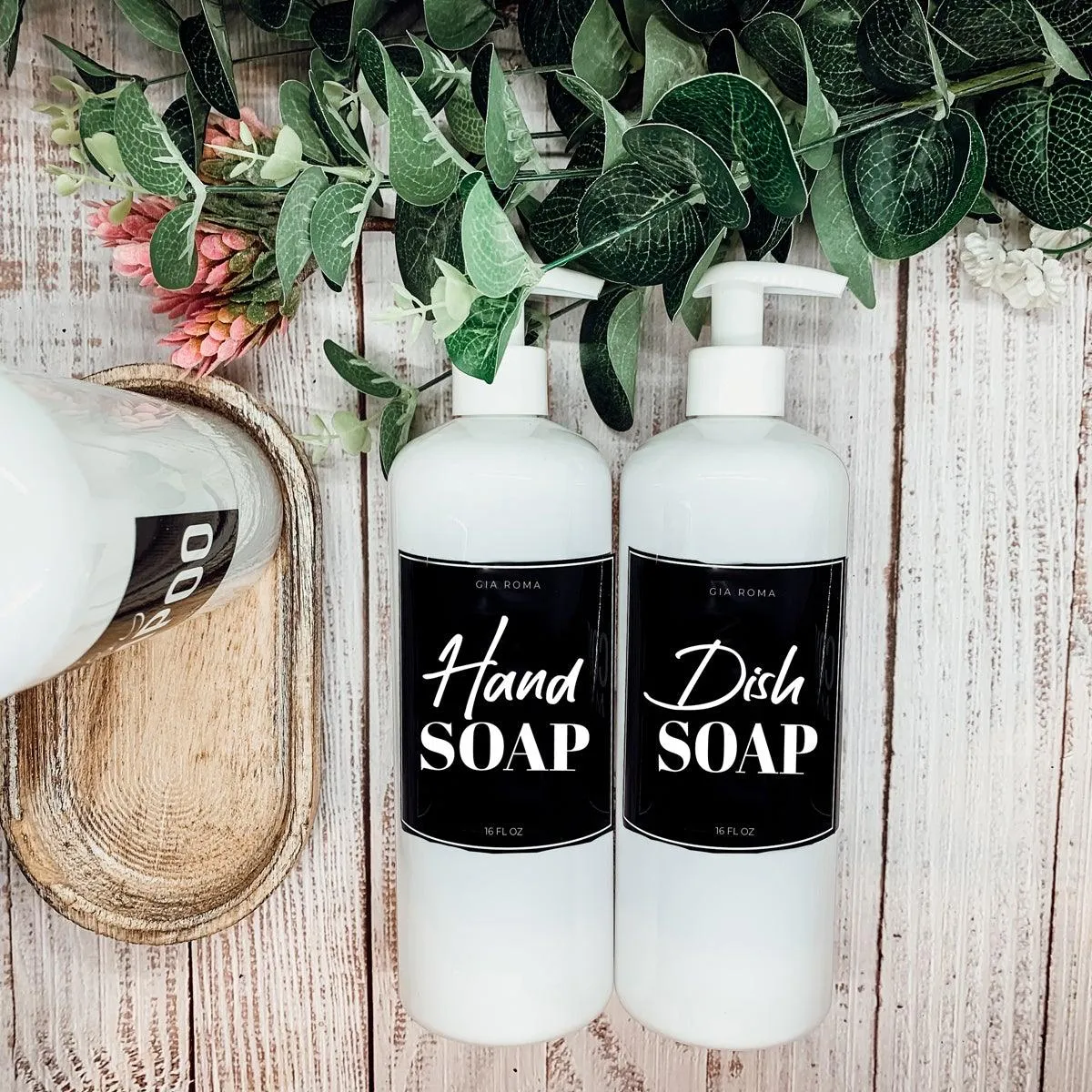 16oz Plastic White Dispenser | Black Label