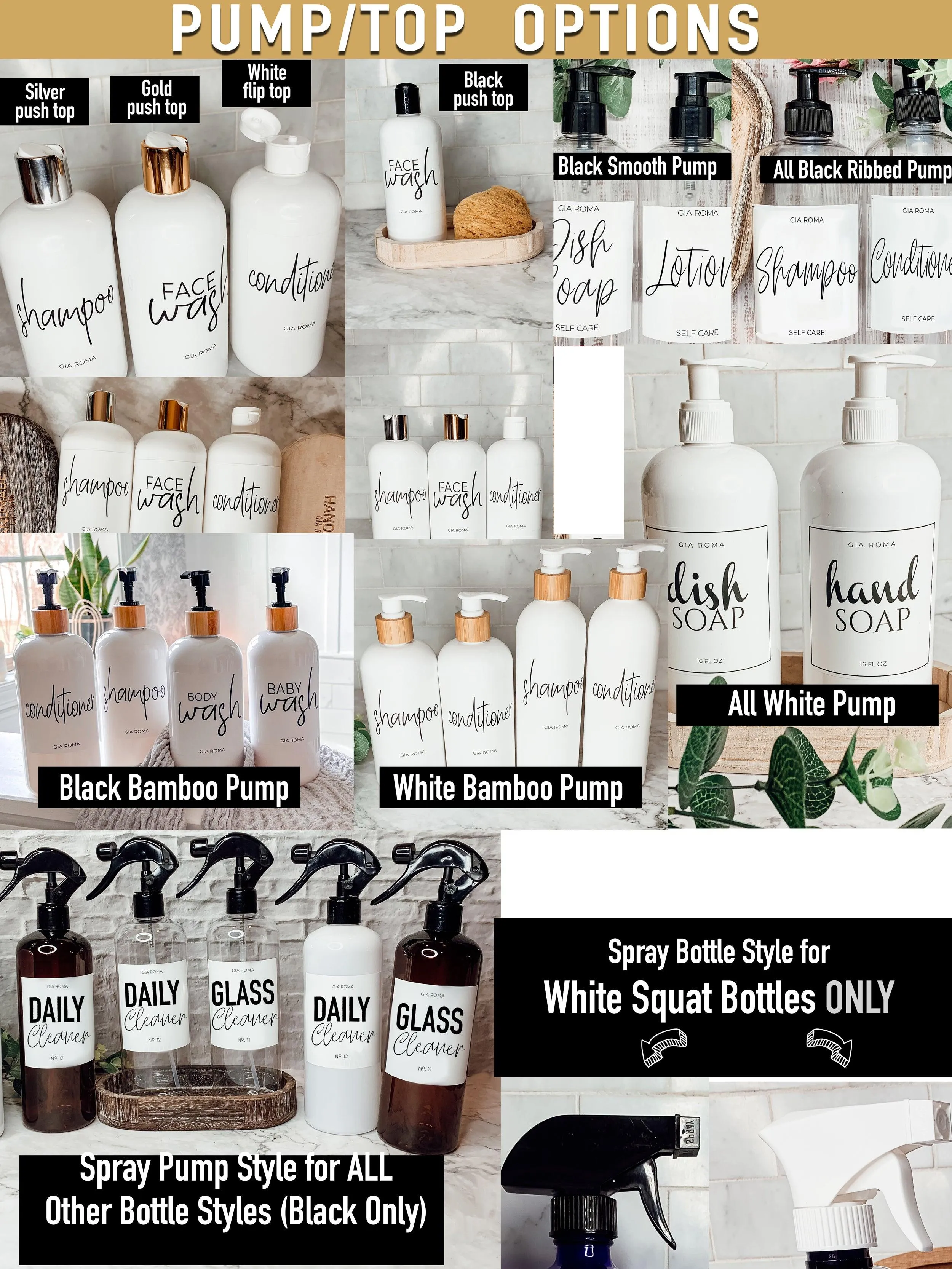 16oz Plastic White Dispenser | Black Label