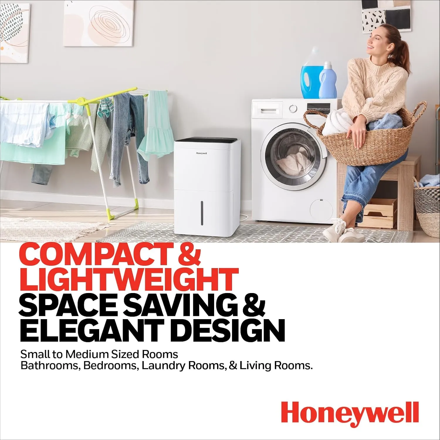 2024 NEW! Honeywell 50-Pint ENERGY STAR Dehumidifier with Built-in PUMP – Laundry Mode, Auto-Comfort Mode & Thermal Overload Protection, TPFIT50PWK