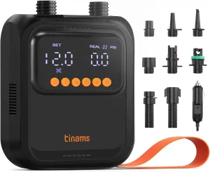 20PSI High-Pressure Electric SUP Pump, 12V Car-Powered Auto Shut-Off Air Pump, Ultra-Lightweight for Paddle Boards, Kayaks & Inflatables