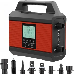 20PSI Paddle Board Pump, Sup Pump Electric Portable with Auto-Off/Deflation, Dual Stage 12V DC Car Connector Air Pump for Inflatables, Kayak and Air Mattress