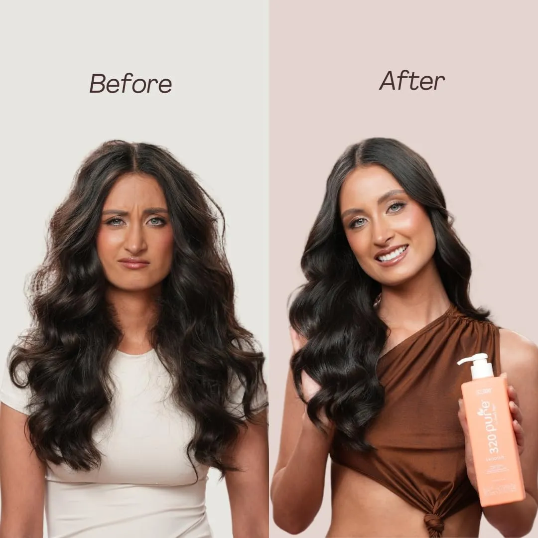 320Pure Smoothie Leave In Conditioner 16oz Pump Bottle, Sulfate Free, Color Safe & Lightweight Formula, Deep Repair Moisturizing Detangler for Frizzy, Curly, Thick, Wavy, Dry & Damaged Hair