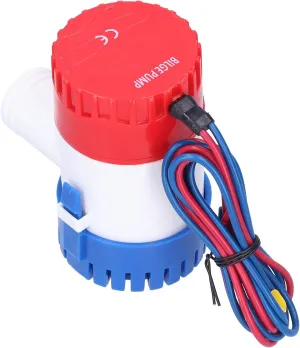 350GPH, Stainless Steel Shaft, ABS Housing Bilge Pump Kit, Easy to Clean, Low Noise, DC 12V/24V Submersible Pump for Drainage with and, Humanized Design for Ship, Suitable for
