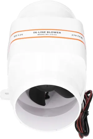 4in Inline Blower, Bilge Air Blower, Marine Bilge Blower for Providing Necessary Ventilation to The Engine Compartment