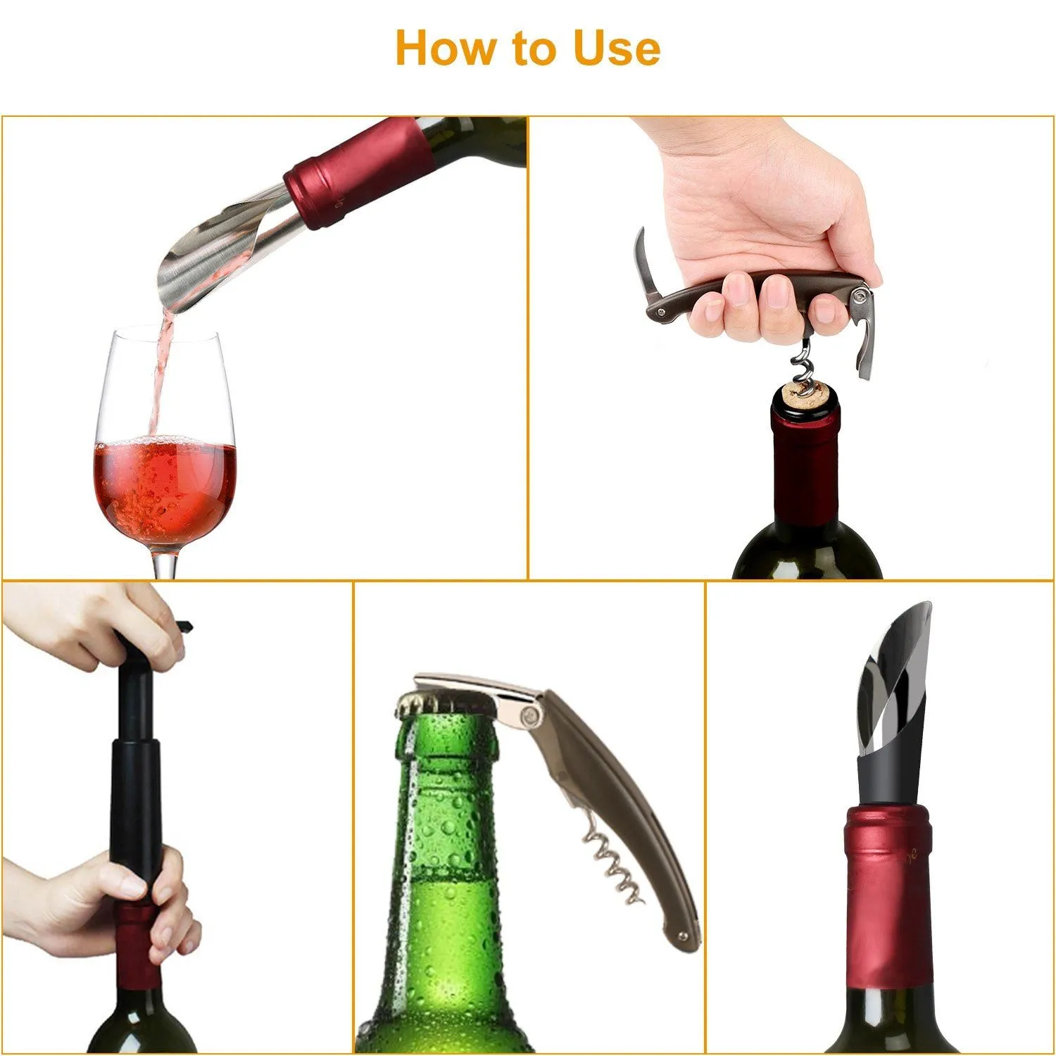 5-Pack: Wine Bottle Opener Set