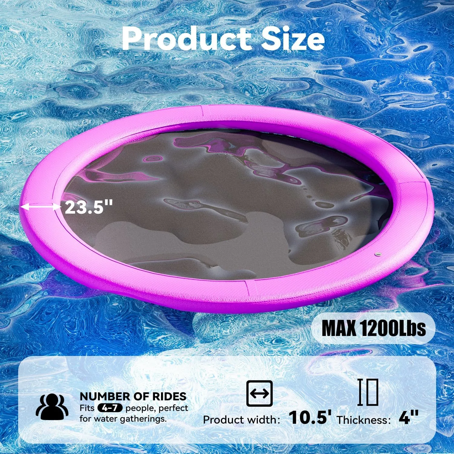 6Ft-12Ft Inflatable Dock Floating Platform, Inflatable Tanning Pool Sunchill Float Ring, Heavy Duty Water Hammock Floats for Adults,Floating Island for Lake Pool Beach Party
