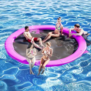 6Ft-12Ft Inflatable Dock Floating Platform, Inflatable Tanning Pool Sunchill Float Ring, Heavy Duty Water Hammock Floats for Adults,Floating Island for Lake Pool Beach Party