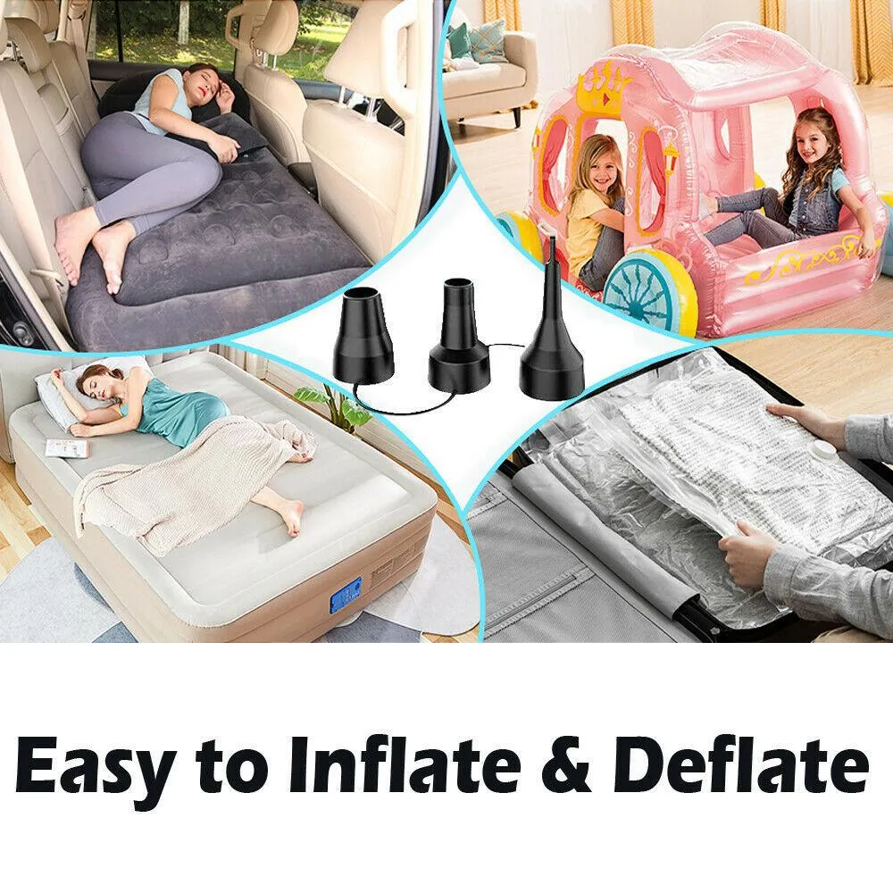AC DC12V Electric Air Pump Inflator with 3 Nozzle