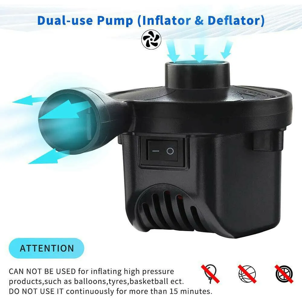 AC DC12V Electric Air Pump Inflator with 3 Nozzle
