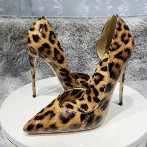 All Glossy Leopard Women Pointy Toe Sexy High Heel Shoes