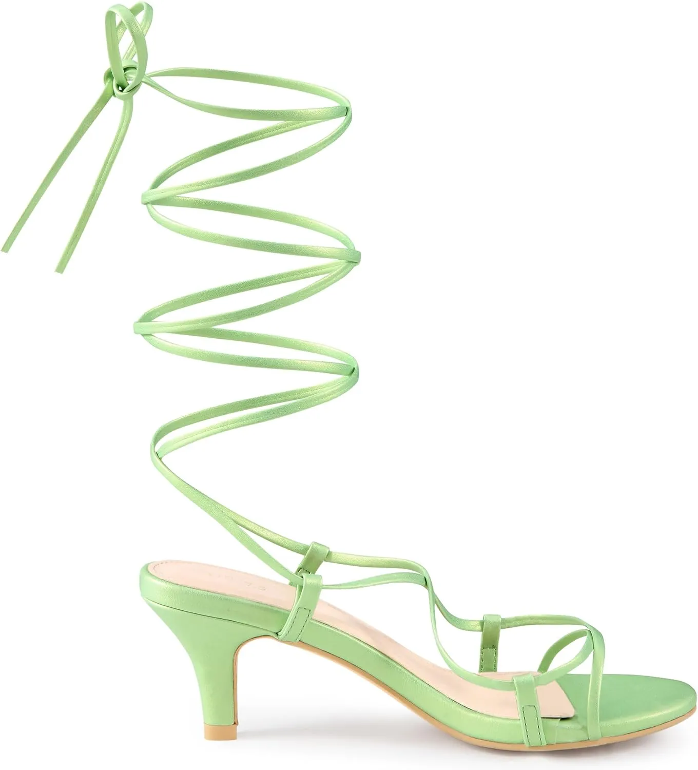 Allegra K Women's Strappy Lace Up Kitten Heels Sandals