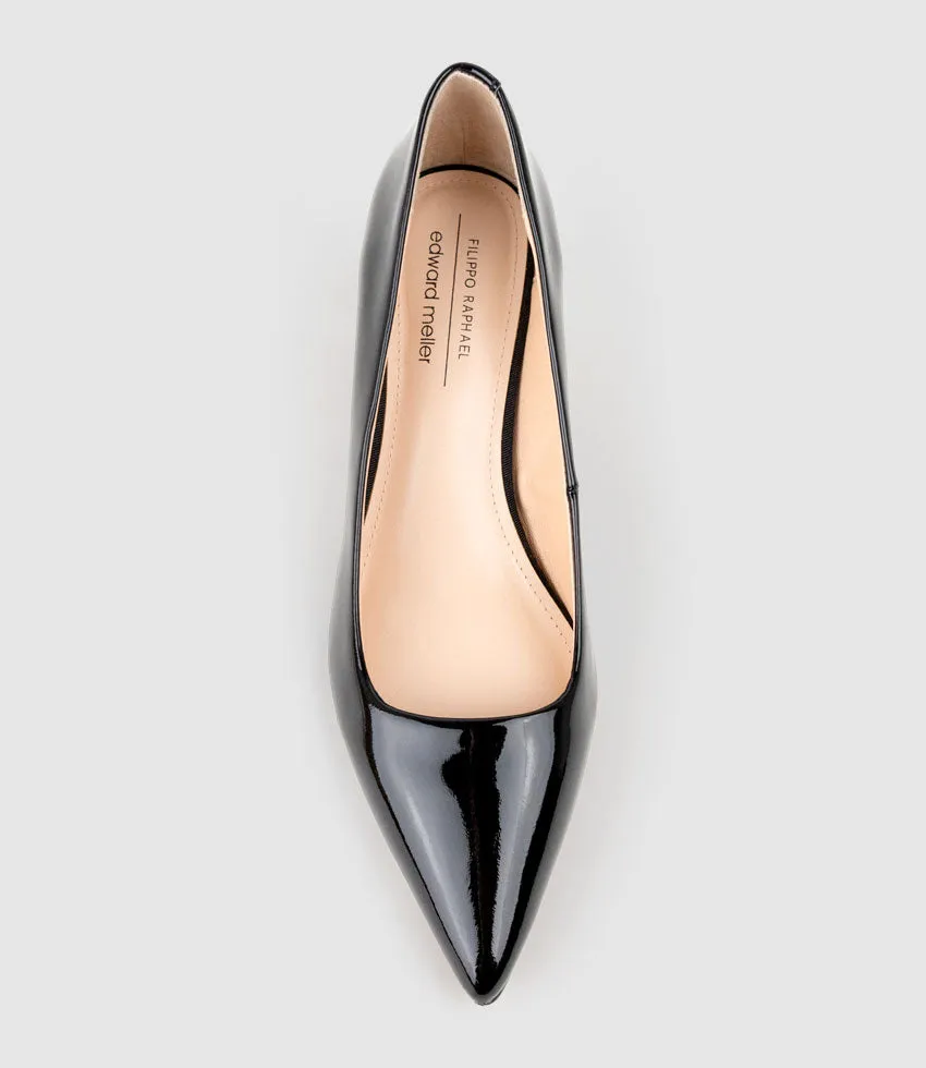 ALVINA55 Square Throat Pump in Black Patent