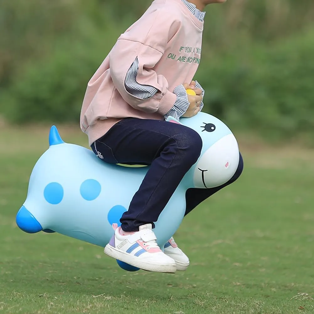 Animals Bouncy Horse Hopper Toys for Kids, Giraffe Jumping Inflatable Ride on Bouncer Hopping Gifts for Toddlers Boys Girls 4 5 6  Years Old with Pump (Pink)