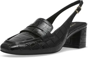 Anne Klein Womens Mona Textured Patent Loafer Heels