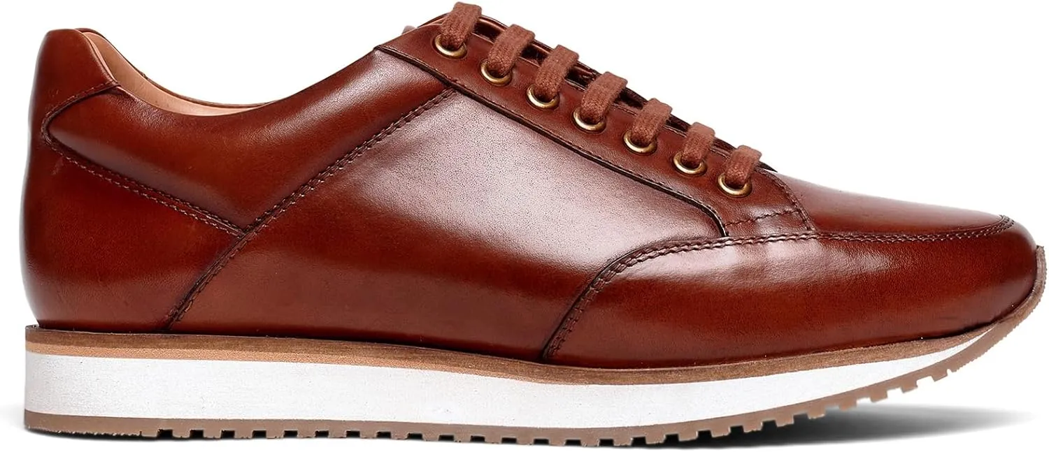 Anthony Veer Barack Court Sneakers for Men | Calfskin Leather Upper | Cushioned Ortholite Footbed & Rubber Outsole