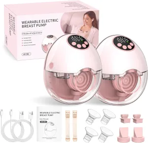 ARICHOMY Hands Free Breast Pump - Wearable Breast Pumps with 4 Modes 12 Levels, Portable Breast Pumping for Work Travel Night with Leak-Proof DoubleFit Flange, Ideal for Breast Pump