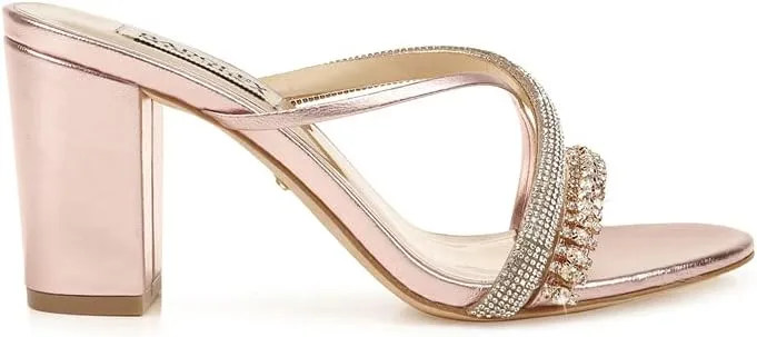 Badgley Mischka Women's Slide, Block Heel Heeled Sandal