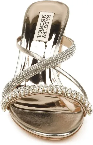 Badgley Mischka Women's Slide, Block Heel Heeled Sandal
