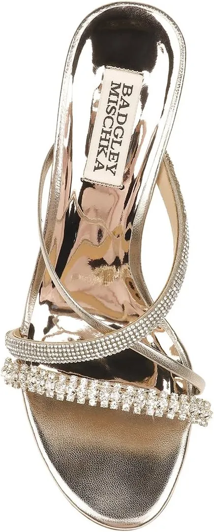 Badgley Mischka Women's Slide, Block Heel Heeled Sandal