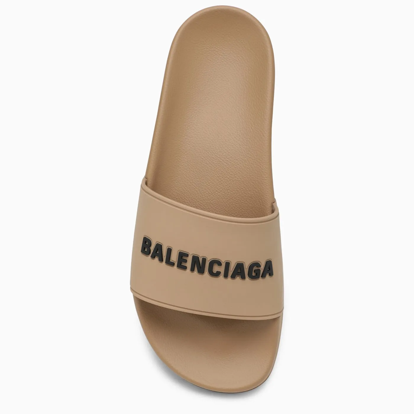 Balenciaga Beige Rubber Slide Sandals