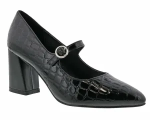 Bellini Vex Women's Mary Jane Pump with Block Heel, Black Croc Combo, 10 Wide