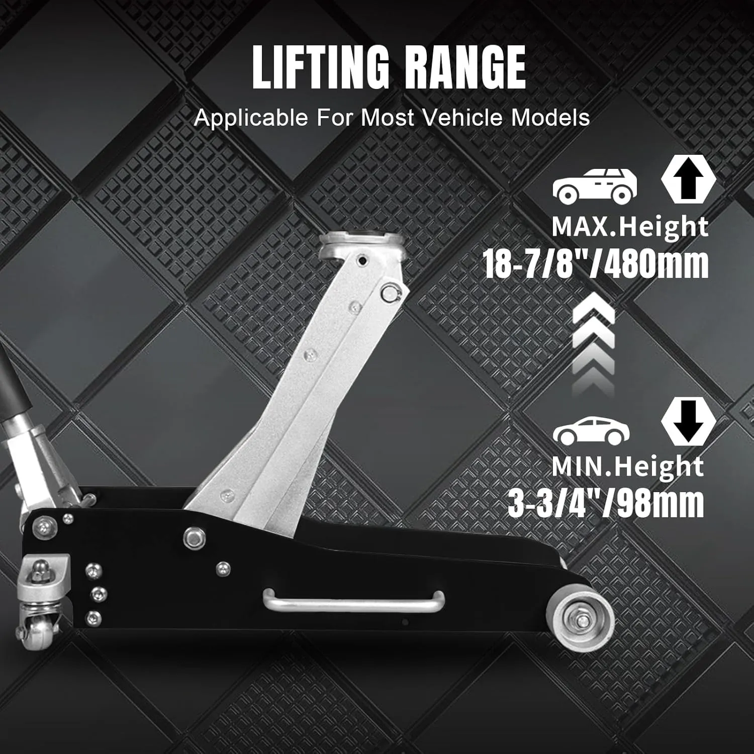 BIG RED AT830003XLBR Economic Aluminum Quick Lift Low Profile Garage Jack, 3 Ton (6000 lb), Black Visit The BIG RED Store