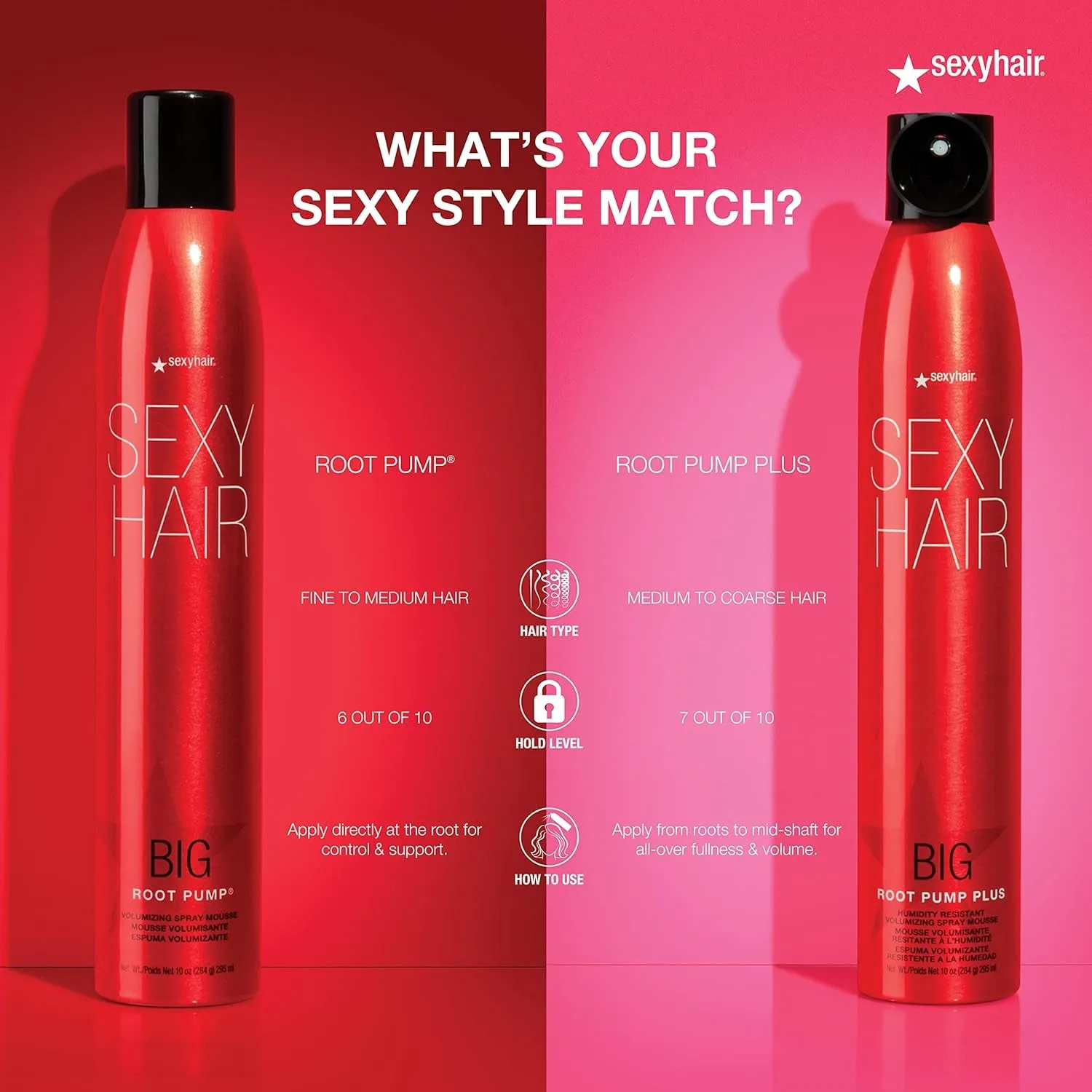 Big Root Pump plus Volumizing Spray Mousse | Volume with High Hold | up to 72 Hour Humidity Resistance