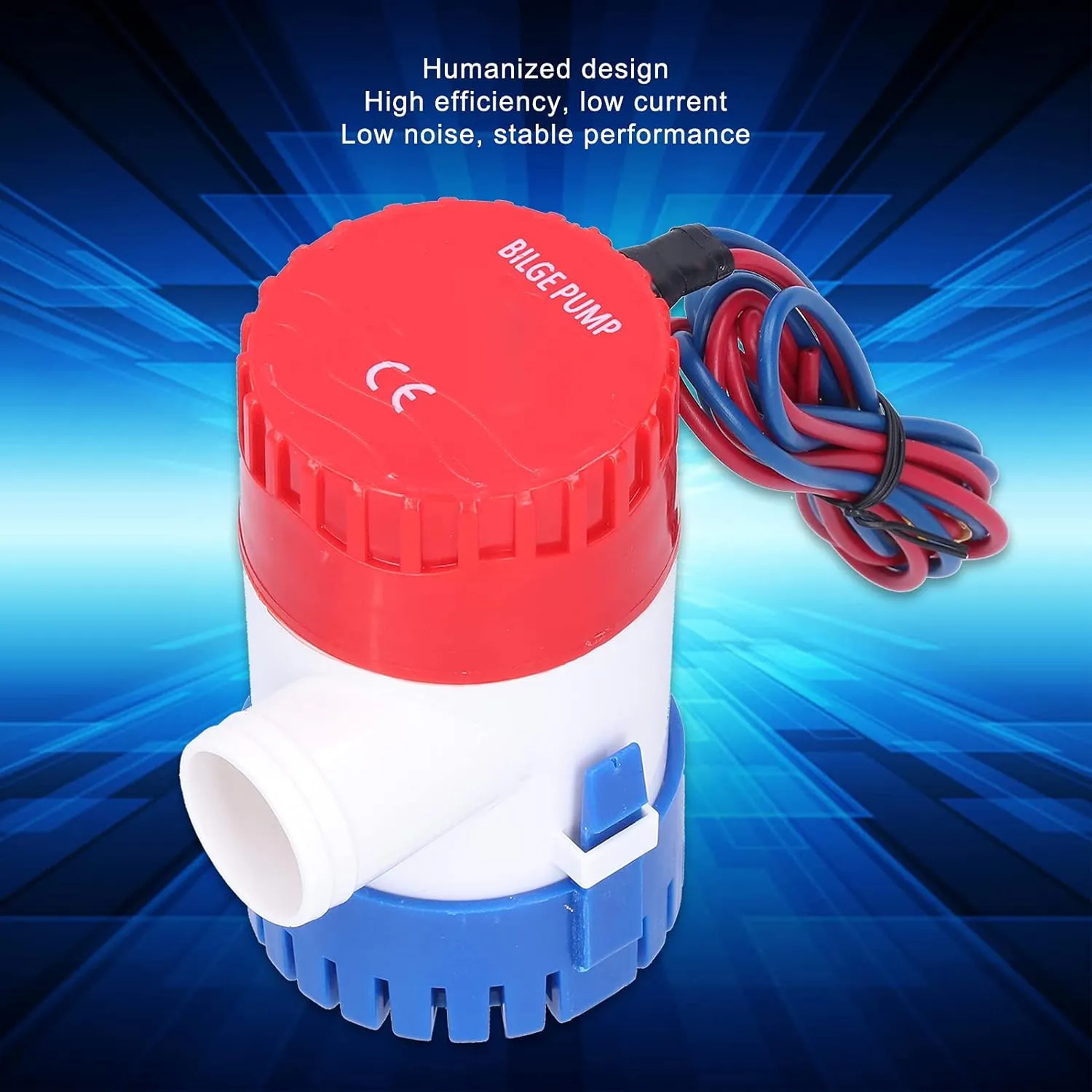 Boat Bilge Pump, DC Semiautomatic Switch Electric Small Submersible Pump Boat Bilge Water Pump 12V/24V 350/500/750/1100GPH (DC24V 750GPH)