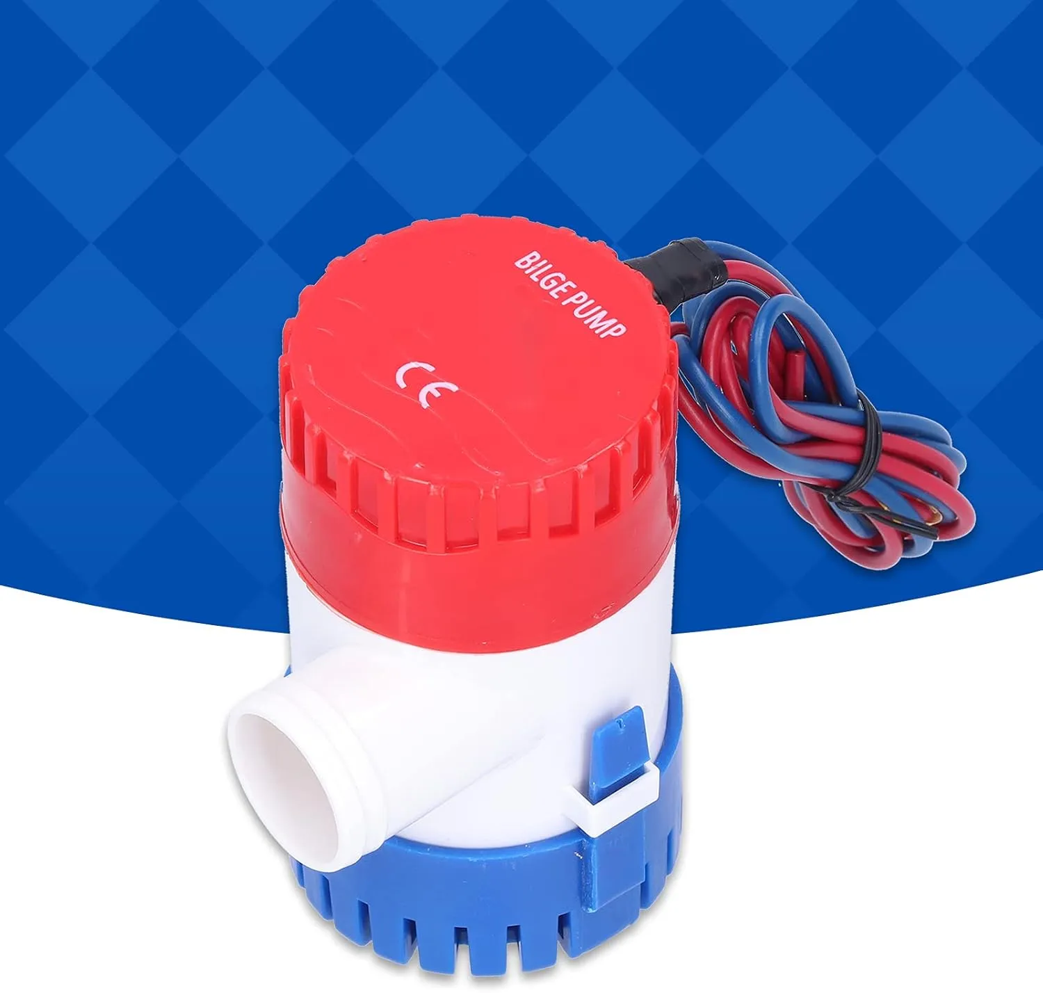 Boat Bilge Pump, DC Semiautomatic Switch Electric Small Submersible Pump Boat Bilge Water Pump 12V/24V 350/500/750/1100GPH (DC24V 750GPH)