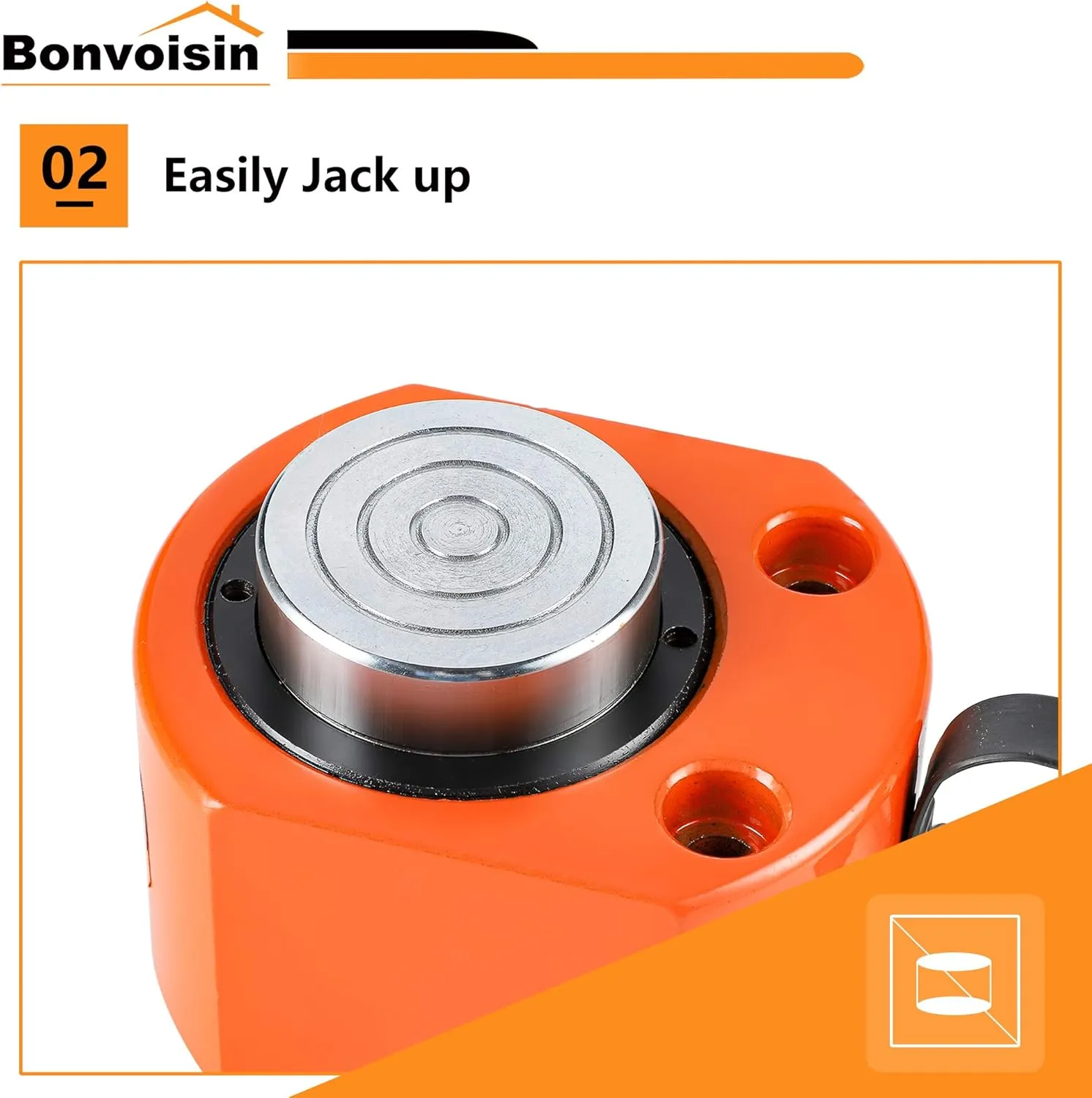 Bonvoisin 20T Hydraulic Ram Cylinder Jack Low Profile Porta Power Ram 0.55" Stroke Single-acting Mini Jack Ram with CP-180 Hydraulic Hand Pump for Machinery Shipbuilding