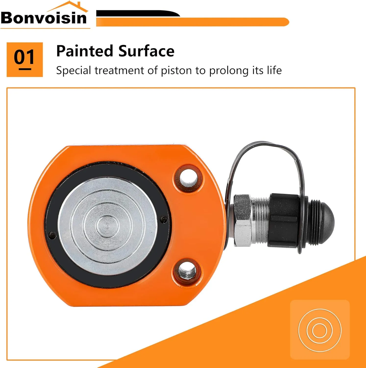 Bonvoisin 20T Hydraulic Ram Cylinder Jack Low Profile Porta Power Ram 0.55" Stroke Single-acting Mini Jack Ram with CP-180 Hydraulic Hand Pump for Machinery Shipbuilding