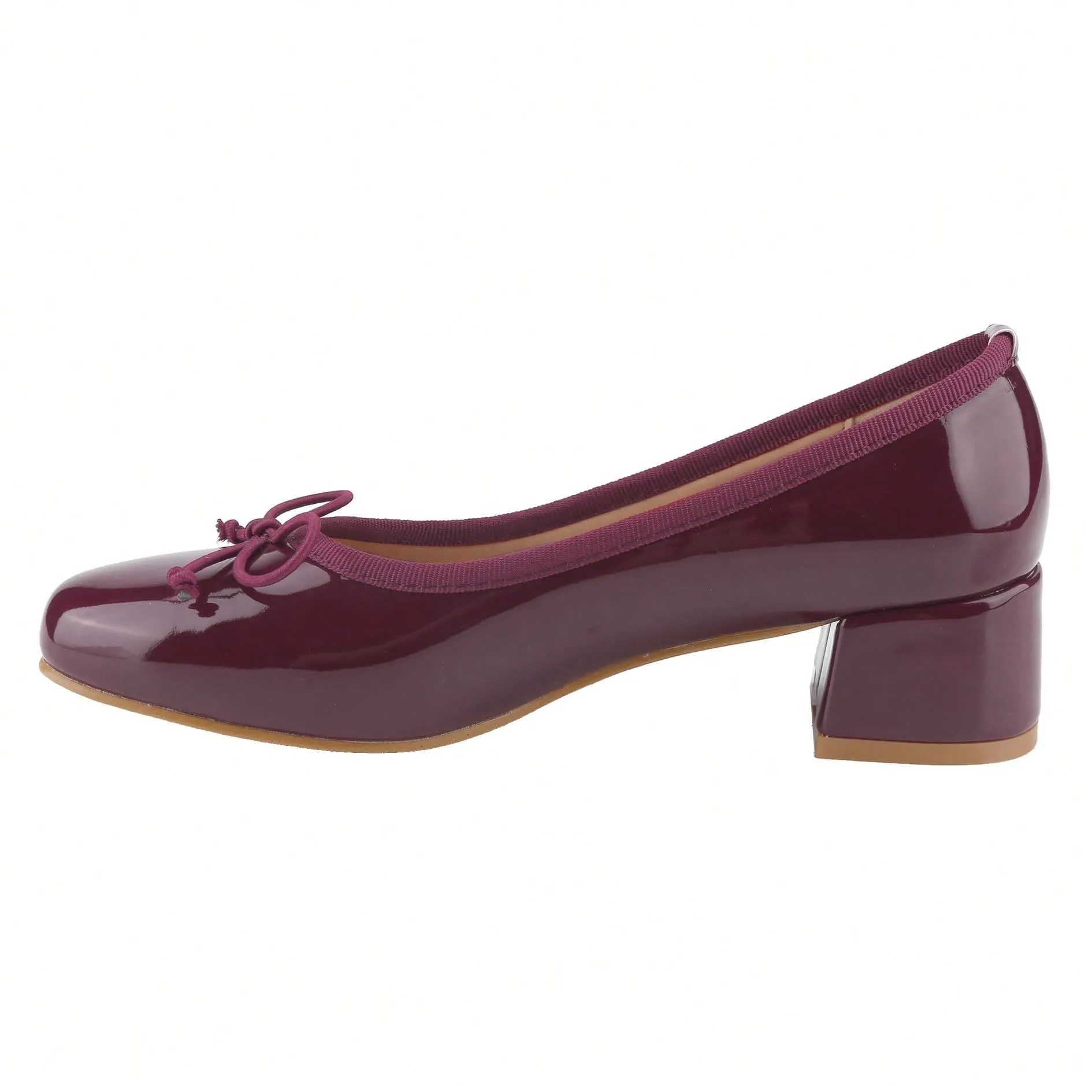 Bowknot Ballet Pump Block Heels Women Shoes