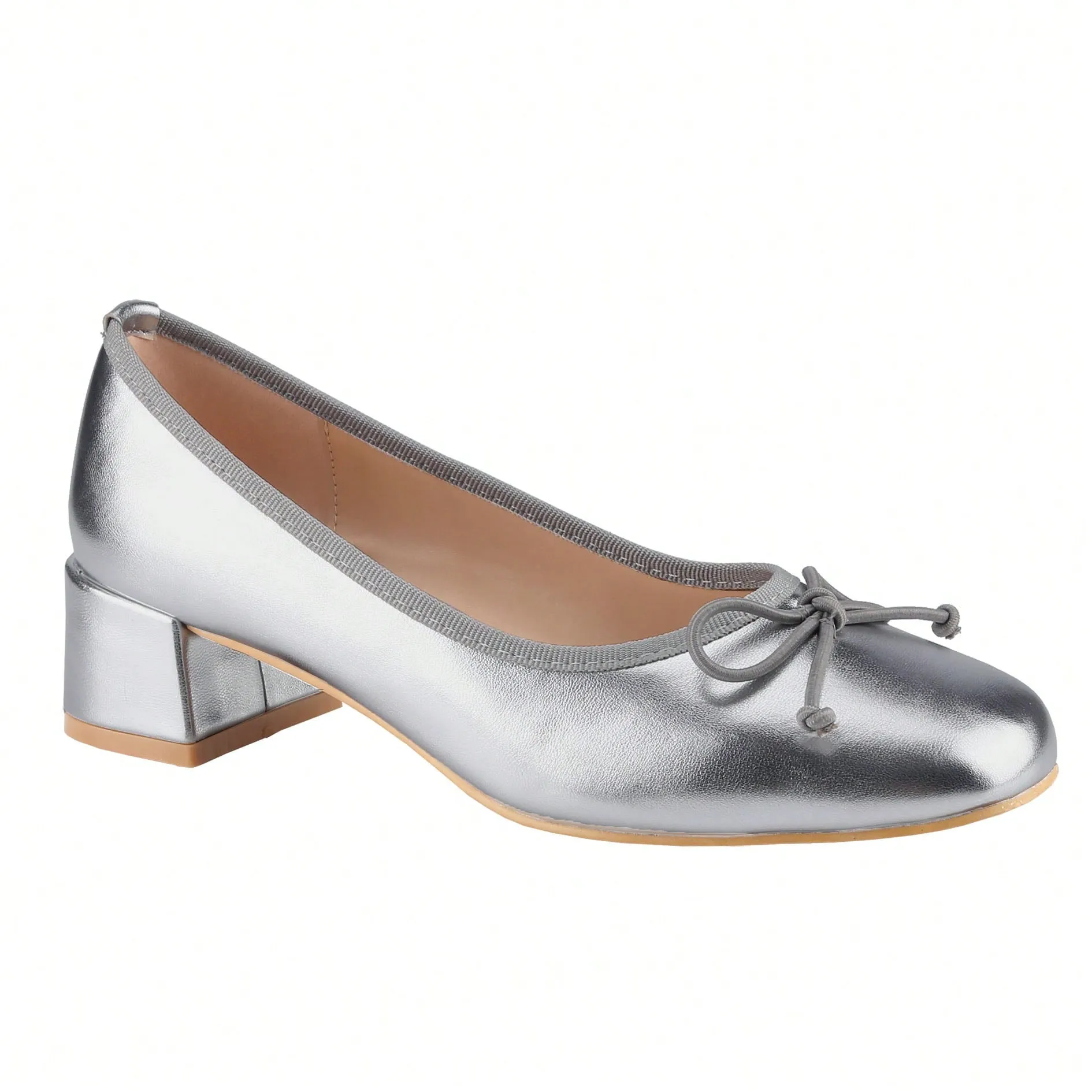 Bowknot Ballet Pump Block Heels Women Shoes