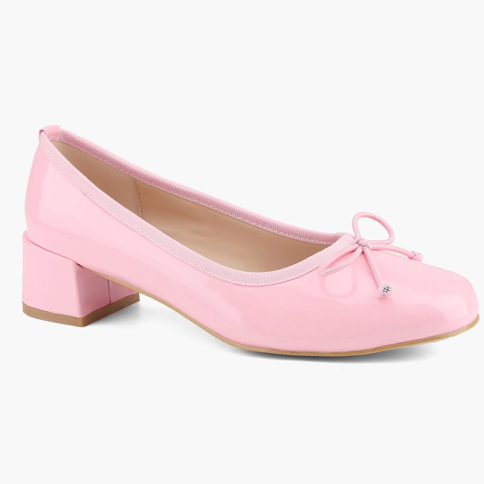 Bowknot Ballet Pump Block Heels Women Shoes