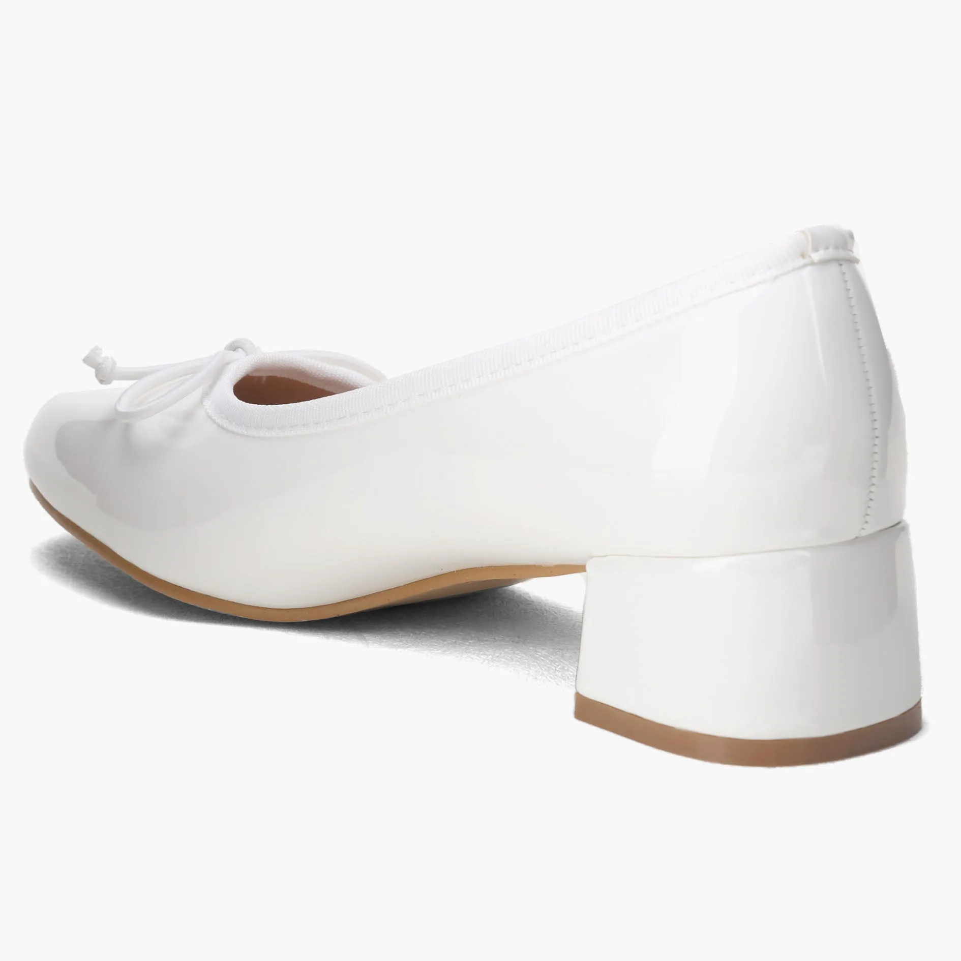 Bowknot Ballet Pump Block Heels Women Shoes