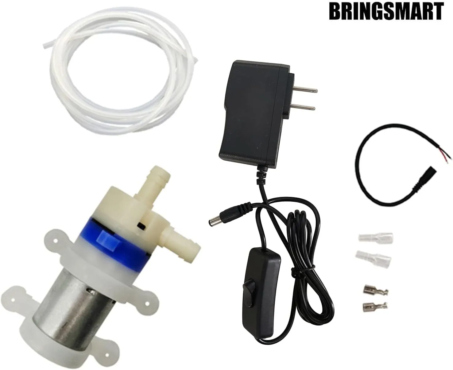 BRINGSMART Mini 12V Food Grade Water Pump 19GPH Low Noise Diaphragm Pump Self Priming Function Food Grade Pipe Fresh Water Transfer DC Pump Ice Maker Coffee Machine Water Cooling Electric Pumps