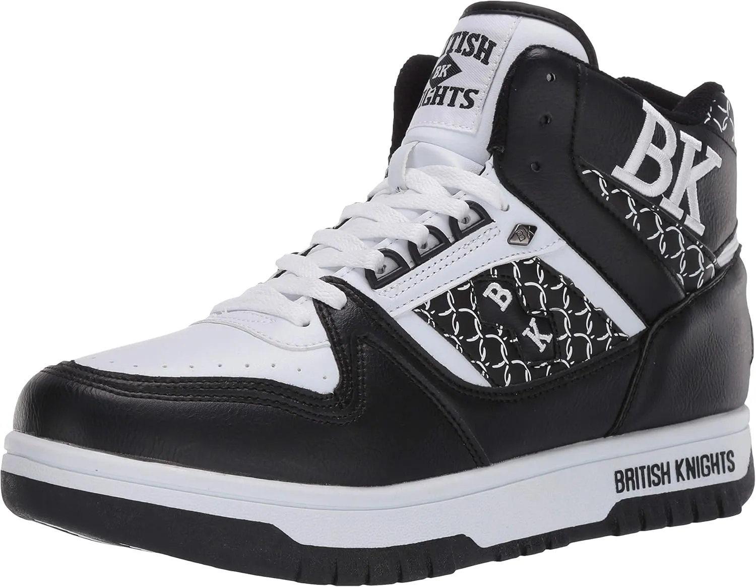 British Knights Men's Kings SL Classic Hi Top Fashion Sneaker, Black/White, 10 M US