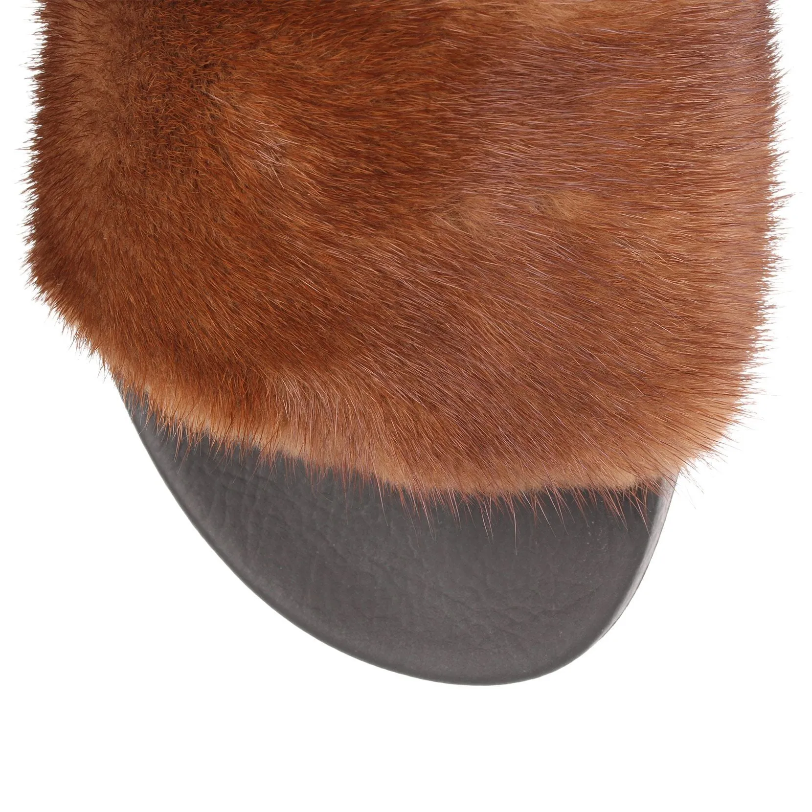 Brown mink slide sandal