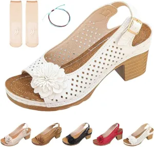 Buckled Square Heel Sandals for Women,Womens Peep Open Toe Slingback Low Chunky Heeled Dress Sandals Wedge Pump Shoes