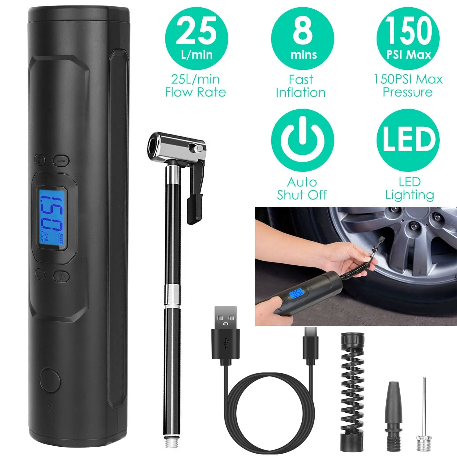 Car Tire Inflator Pump