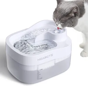 Cat Water Fountain, 3L/101oz Wireless Pet Fountain, Dockstream Automatic Pet Water Dispenser for Cats Dogs Drinking with Replacement Filter, Quiet Pump, Stainless Steel Tray and ABS, Dad Gift, White
