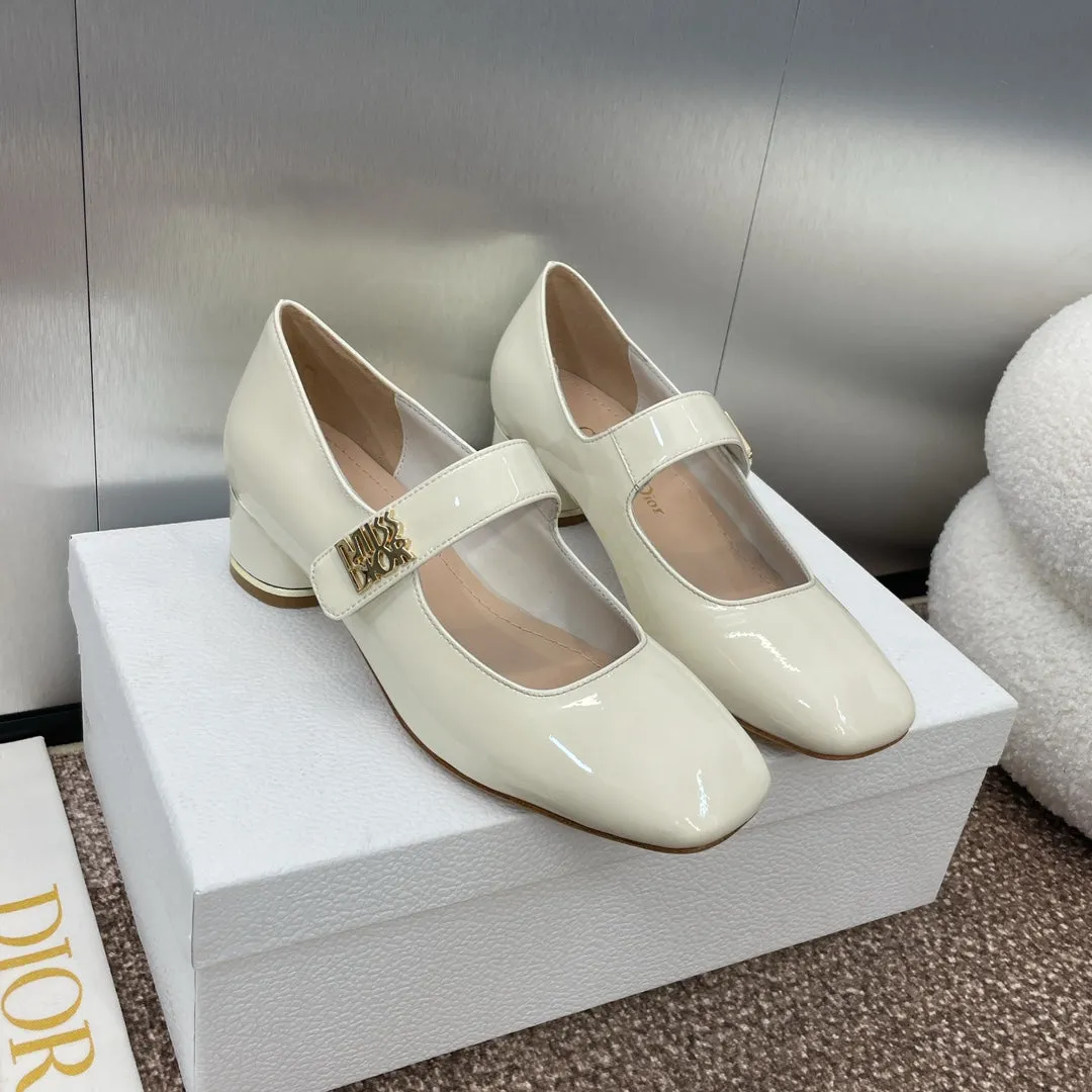 CD Miss Dior Pump 35mm Glossy White Lambskin