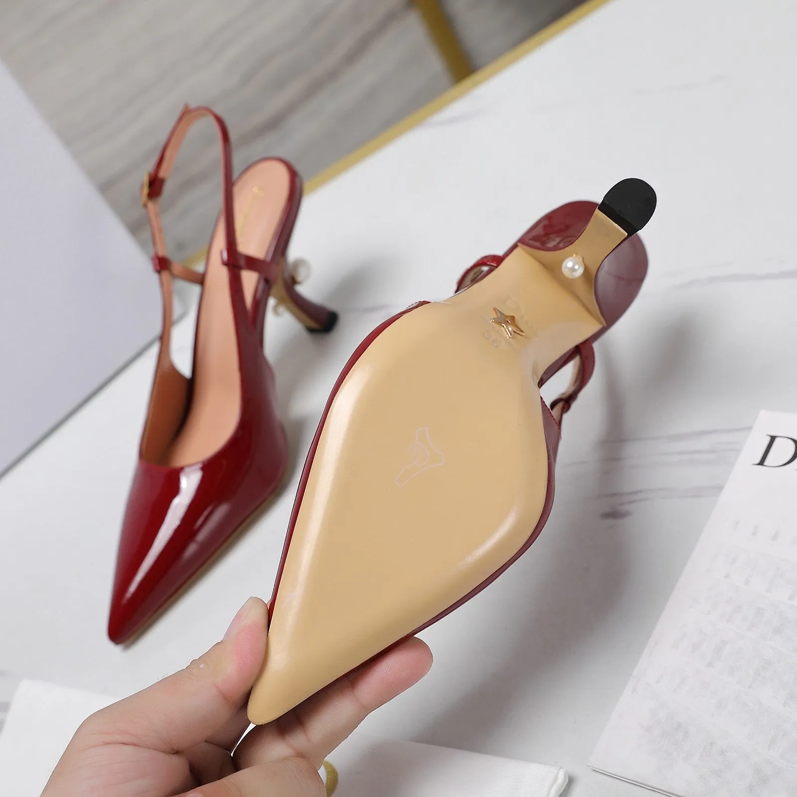 CD Tribales Slingback Pump Glossy Red Cowhide