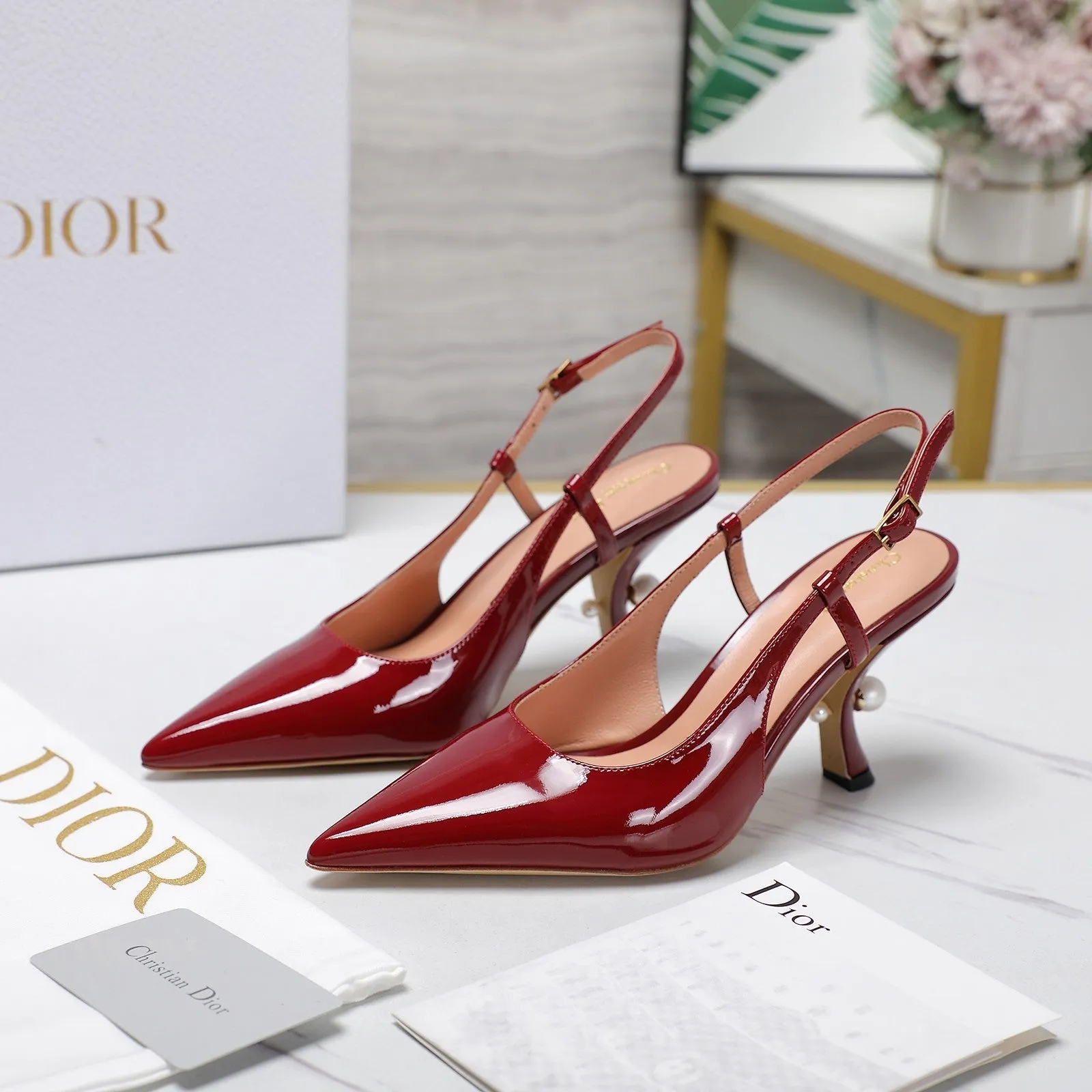CD Tribales Slingback Pump Glossy Red Cowhide