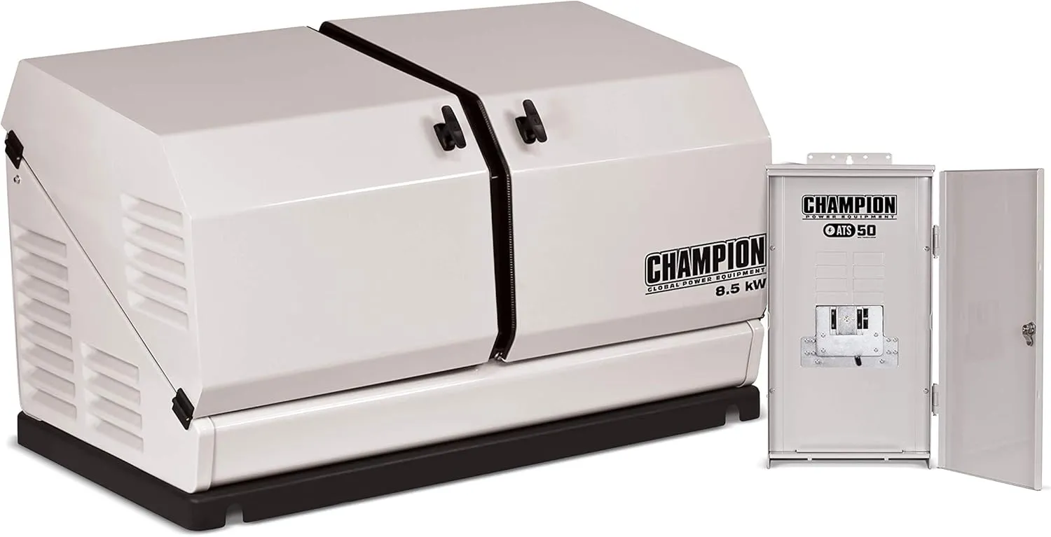 Champion Power Equipment 100177 8.5-kW Home Standby Generator with 50-Amp Outdoor-Rated Automatic Transfer Switch