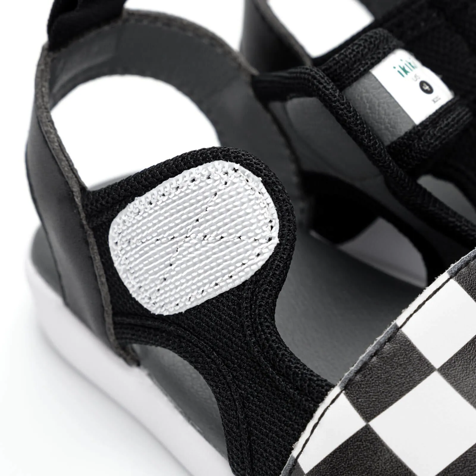 Checkered Squeakerless Toddler Sandals | Black/White