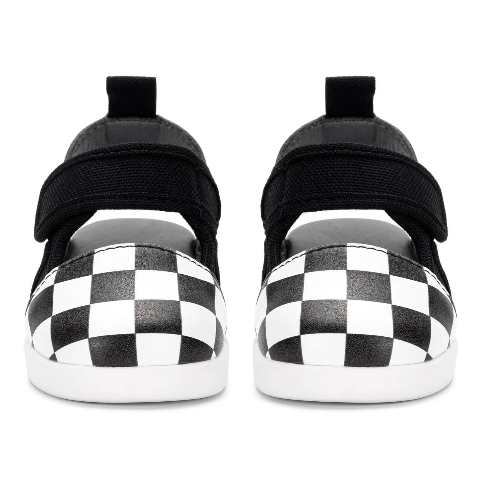Checkered Squeakerless Toddler Sandals | Black/White