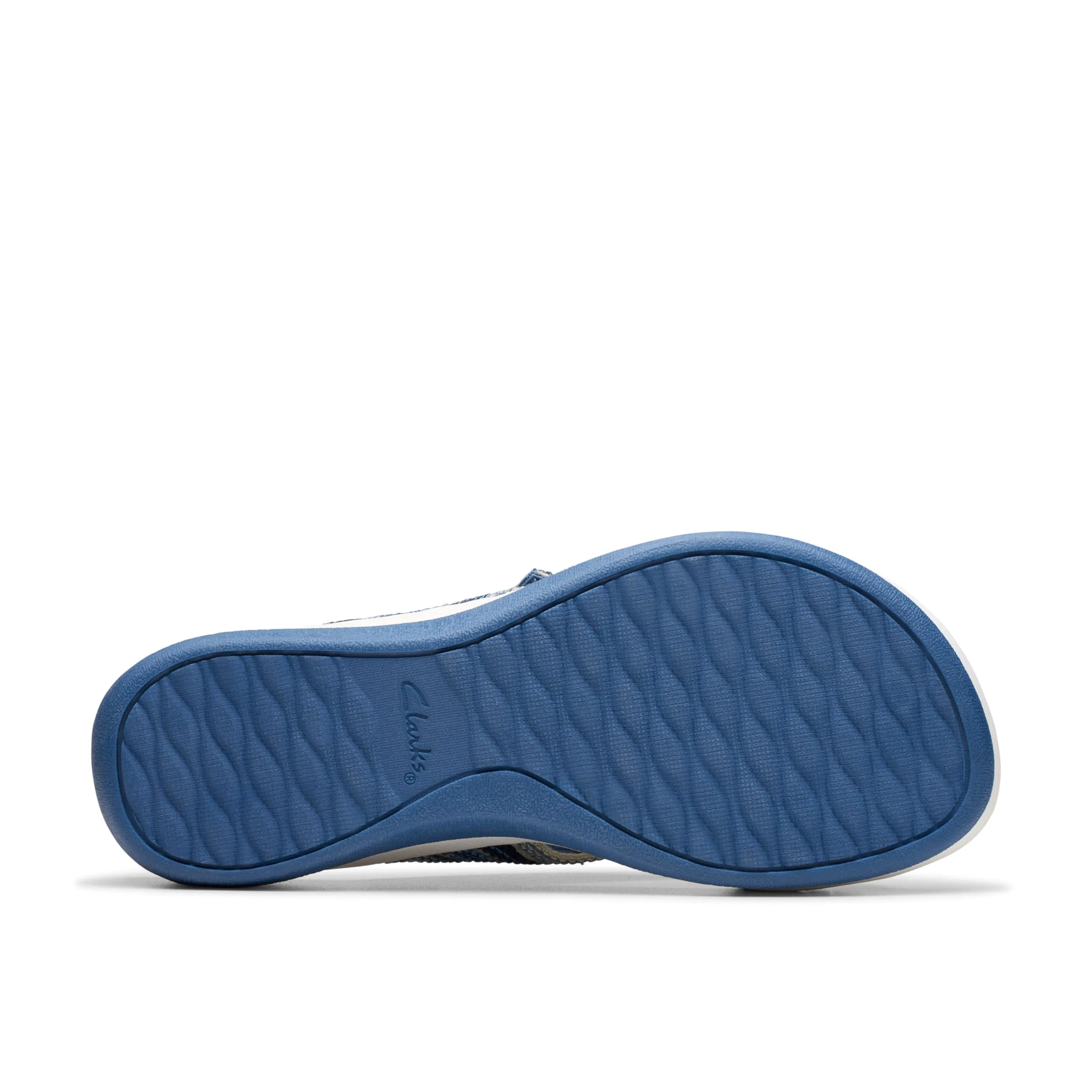 Clarks Women's Arla Wave Slide Sandal, Blue Combi, 6