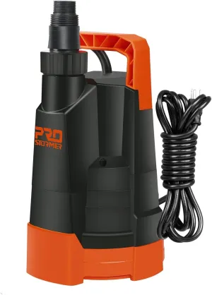 Clean Water Pump, Prostormer 1HP 3430GPH Portable Household Submersible Utility Drainage Pump for Swimming Pool, Pond, Garden, Flooded Cellar and Basement Black